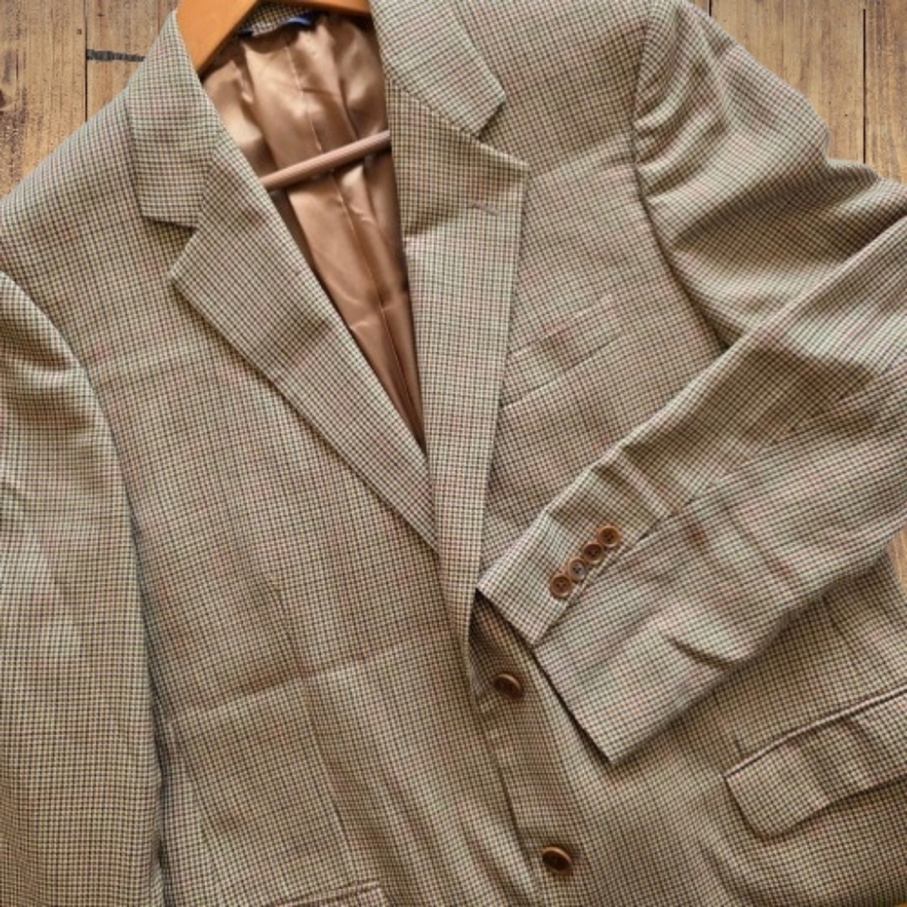 Brooks Brothers Houndstooth Wool Blazer Sport Coat 43R Heritage Preppy Ivy Legue